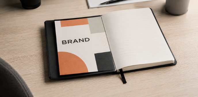 Inserto publicitario en la primera página de una agenda promocional